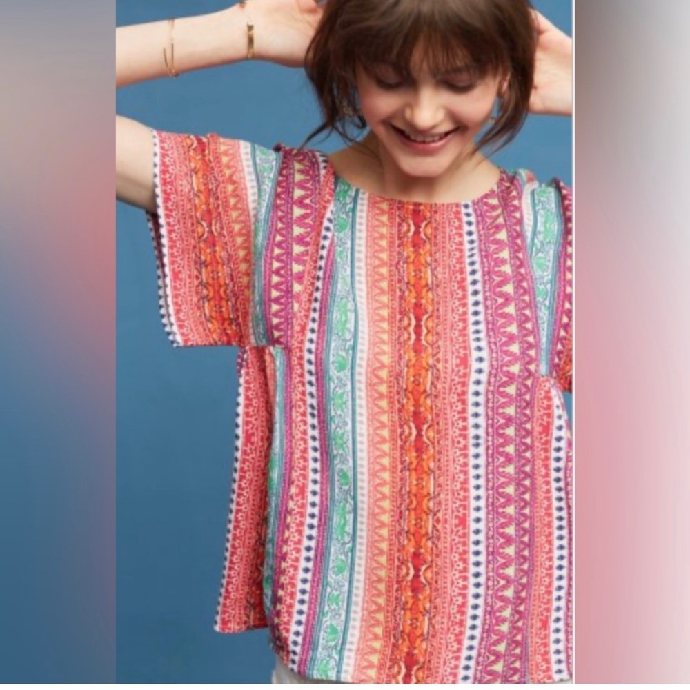 ANTHROPOLOGIE MAEVE MILLA PRINTED TOP